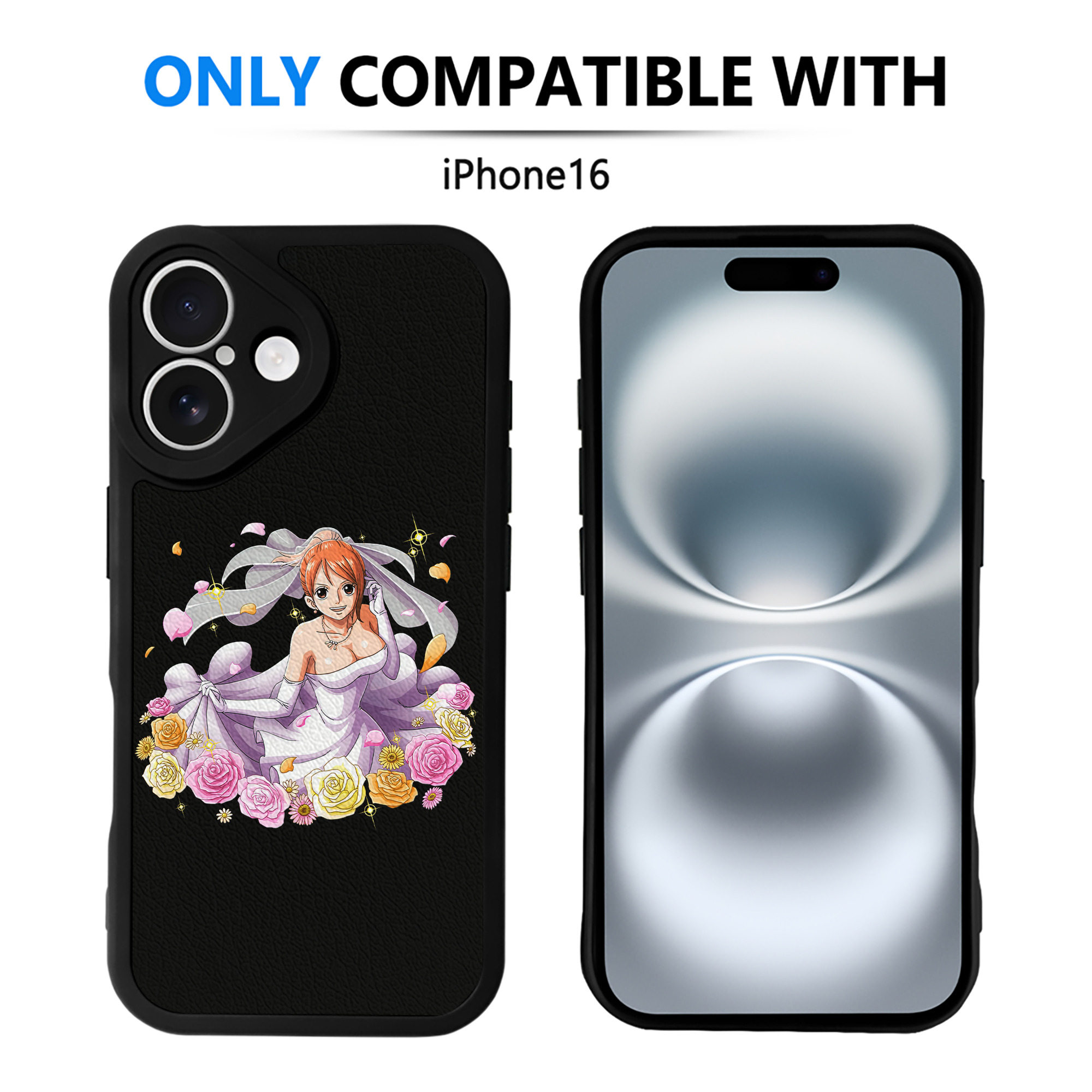 （画像用） ワンピース ナミ ONE PIECE Nami 【iPhone 16シリーズ対応】シリコンスマホケース（レザー調） 材質：シリコン